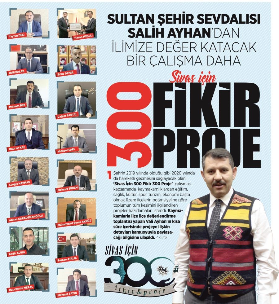   SİVAS İÇİN 300 FİKİR 300 PROJE