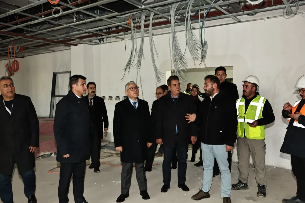 Şimşek, hastane inşaatını inceledi