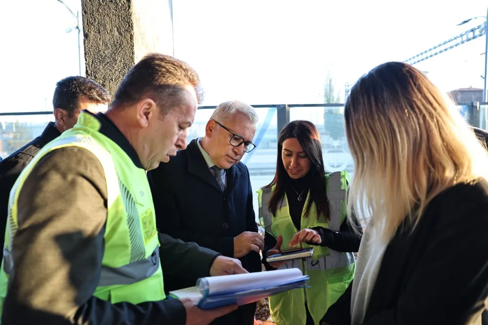 Vali Şimşek YHT Gar İnşaatında İncelemelerde Bulundu