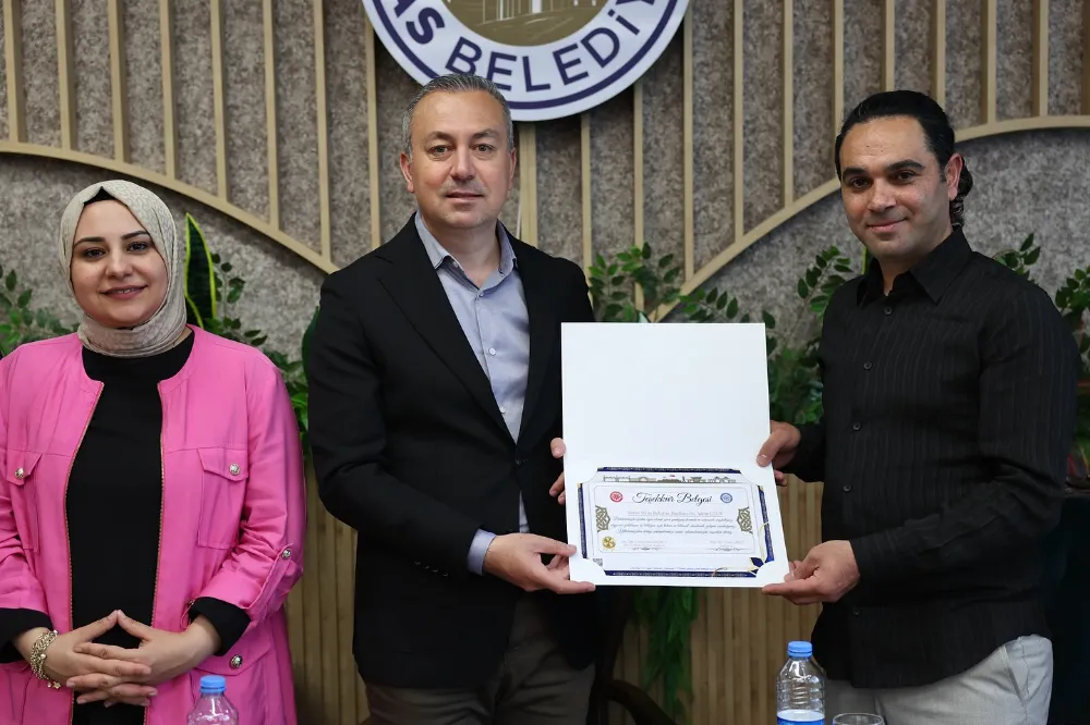 Adem Uzun’a teşekkür belgesi 